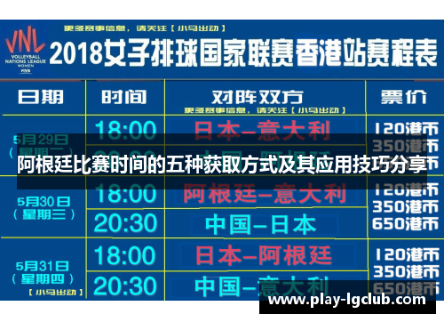 阿根廷比赛时间的五种获取方式及其应用技巧分享